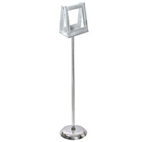 Azar Displays 2-Pocket Acrylic Literature Holder with Metal Pole and Stand for 8.5" x 11" Paper (300858)-Brochure holders