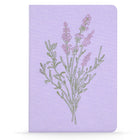 Denik Embroidered Notebook - 8.25"L x 5.25"H - Lavender-Hardcover with ribbon bookmark notebook