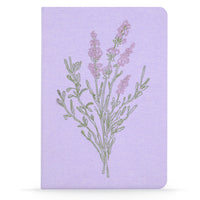 Denik Embroidered Notebook - 8.25"L x 5.25"H - Lavender-Hardcover with ribbon bookmark notebook