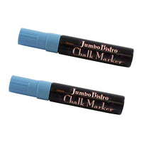 Marvy Uchida Jumbo-Point Liquid Chalk Markers - Erasable - Dustless - Baby Blue - 2 Pack-Colour: Baby Blue
