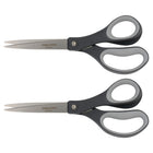 Fiskars 8" Performance Softgrip Straight Titanium Scissors - Silver - 2 Pack-Ergonomic finger loops are sculpted to fit your hand, maximizing comfort and control