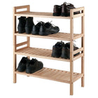 Winsome Mercury 2-Piece Stackable Shoe Rack Set, Natural (81429)-Dimensions: 27.8"W x 11.5"D x 25.9"H