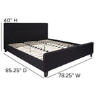 Flash Furniture Tribeca King Size Tufted Upholstered Platform Bed - Black Fabric-Tufted Upholstery