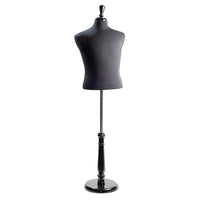 Eddie's Hang-Up Display Ltd. Male Shirt Form, Neck Block, Tall Base, Black Jersey, Adjustable (154009)-These shirt forms make pinning garments simple for super easy displays