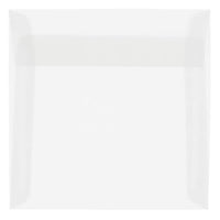 JAM Paper 7.5 x 7.5 Square Envelopes, Clear Translucent Vellum, 250 Pack (81981H)-Clear translucent envelope