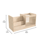 Flash Furniture Bright Beginnings Commercial Grade Modular Double Sided 2Tier Wooden Classroom Book Display Shelf w/ Storage Bin-Greenguard Certified Wood for Healthier Air Quality