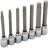 Dynamic Tools 3/8" Drive 7 Piece Metric, Long Hex Socket Set, 4mm - 10mm-Contains: 4, 5, 6, 7, 8, 9, 10mm
