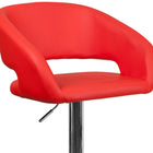 Flash Furniture Contemporary Red Vinyl Adjustable Height Barstool with Chrome Base (CH-122070-RED-GG)-Swivel Seat
