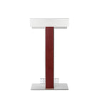 Urbann Y55 Lectern With Wheels - Mahogany Wood, Aluminum Grey-Use: Speeches