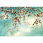 Komar Sakura Wall Mural, Blue-Printed on recyclable paper