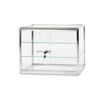 Can-Bramar Econoline Countertop Glass Showcase with Lock and Two Shelves - 24" D x 12" W x 18" H-4 mm tempered glass panels