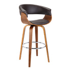 Armen Living Julyssa 26" Mid-Century Swivel Counter-Height Bar Stool - Brown-Weight Capacity: 250 lb.