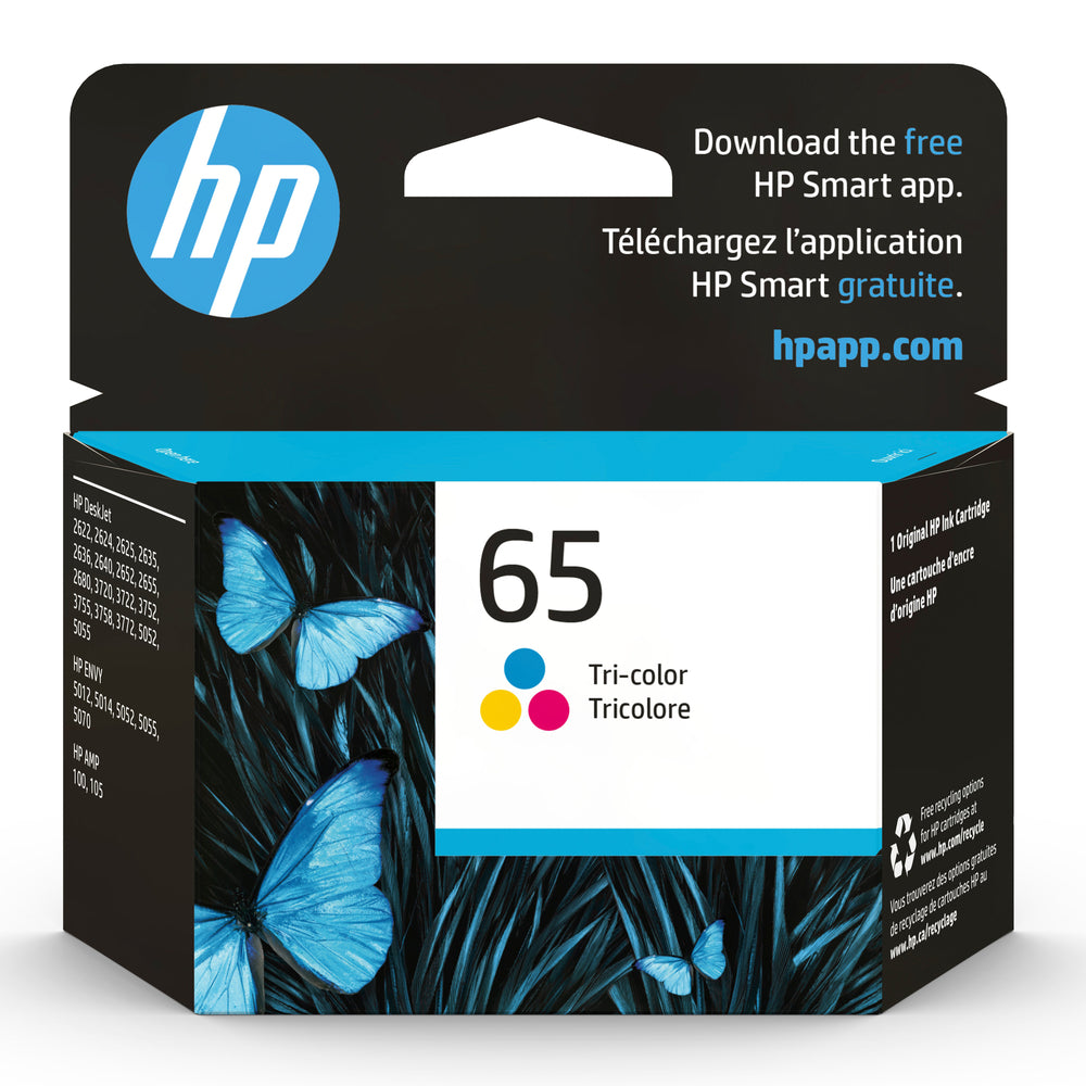 HP 65 Tri-Colour Original Ink Cartridge (N9K01AN) | staples.ca