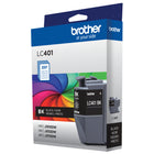 Brother Genuine LC401BK Standard Yield Black Ink Cartridge-Original