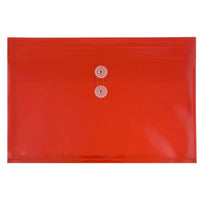 JAM Paper Plastic Envelopes with Button and String Tie Closure, Legal Booklet, 9.75 x 14.5, Red Poly, 12 Pack (219B1RE)-Red