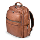 Bugatti 15" Synthetic Leather Backpack with Canvas Trim, Cognac-15" Backpack