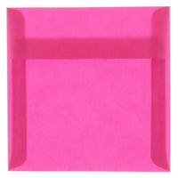 JAM Paper 8.5 x 8.5 Square Envelopes, Magenta Pink Translucent Vellum, 250 Pack (1592151H)-Magenta pink translucent envelope