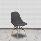 Flash Furniture Elon Series Siena Fabric Chairs with Wooden Legs - Grey - 2 Pack-CA117 Fire Retardant Foam