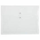 JAM Paper Plastic Envelopes with Button & String Tie Closure Letter Booklet - 9 3/4" x 13" - White - 12 Pack-Colour: White