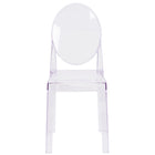 Flash Furniture Ghost Chair with Oval Back in Transparent Crystal-Classic Style Accent Chair