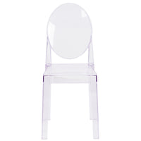 Flash Furniture Ghost Chair with Oval Back in Transparent Crystal-Classic Style Accent Chair