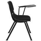 Flash Furniture Padded Ergonomic Shell Chair with Left Handed Flip-Up Tablet Arm, Black-880 lb. Weight Capacity