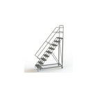 Tri-Arc Safety Slope Rolling Ladder, 9 Step, 90" x 91", Serrated (KDEC109242)-Frame Material: Steel
