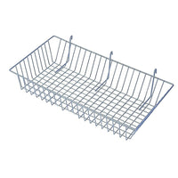 Wamaco Slatwall/Gridwall Wire Basket - 24"W x 12"D x 4"H - Black - 2 Pack-Size: 24"W x 12"D x 4"H