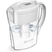 Brita Space Saver Water Filter Pitcher with 1 Standard Filter, 6 Cup - White-6 Cup Water Pitcher: Space Saving, Black, 6 Cup Water Filtration Pitcher With 1 Standard Brita Filter