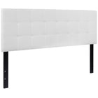 Flash Furniture Bedford Tufted Upholstered Queen Size Headboard - White Fabric-Panel Headboard