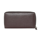 Roots Ladies Slim Bifold Zipper Around Wallet - Merlot-1 Slot Pocket