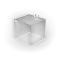 Azar Displays Cube Bin, 5", 4 Pack (556107)-Use on slatwall and pegboard or as a counter display