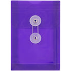 JAM Paper Plastic Envelopes with Button and String Tie - Open End - 4.25" x 6.25" - Lilac Purple - 12 Pack -Colour: Lilac Purple