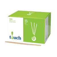 Touch Birch Round Tip Coffee Stir Sticks - 10000 Pack-Natural colour