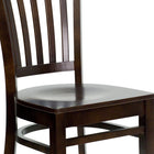 Flash Furniture HERCULES Series Vertical Slat Back Walnut Wood Restaurant Chair-Solid European Beech Hardwood Construction