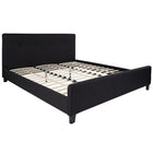 Flash Furniture Tribeca King Size Tufted Upholstered Platform Bed - Black Fabric-Panel Headboard