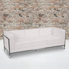 Flash Furniture HERCULES Imagination Series Contemporary Melrose LeatherSoft Sofa with Encasing Frame - White-Track Arms
