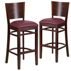 Flash Furniture HERCULES Ladder Back Natural Wood Restaurant Chair - Burgundy Vinyl Seat - 2 Pack-800 lb. Weight Capacity