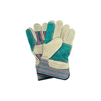 Zenith Safety Standard Quality Double Palm Fitters Gloves, Large, Split Cowhide Palm, Cotton Inner Lining, 24 Pack (SM578)-Cuff Material: Rubberized
