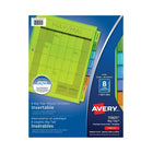 Avery 8-1/2" x 11" Big Tab Insertable Plastic Dividers for Laser and Inkjet Printers - 8 Tabs - Multi-colour-Easy to customize with free templates and designs using Design & Print Online Software