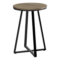 Monarch Specialties 2177 Accent Table - 22"H/Dark Taupe/Black Metal-Bring a modern tone to your living room, office space, family room or den with this stylish dark taupe / black metal round top end table