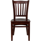 Flash Furniture HERCULES Series Vertical Slat Back Mahogany Wood Restaurant Chair - 2 Pack-Set of 2 Wood Dining Chairs