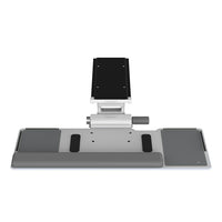 Humanscale 6F Keyboard System-Patented keyboard systems have effortless height and angle adjustment.  Promoting negative tilt keying, the keyboard platforms will not go into a positive tilt.