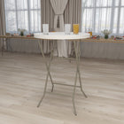 Flash Furniture 32" Round Granite Plastic Bar Height Folding Table, White-165 lb. Static Load Capacity
