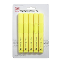 TRU RED Tank Highlighter with Grip, Chisel Tip, Yellow, 5 Pack (TR54577)-Rubberized comfort grip