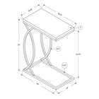 Monarch Specialties 3184 Accent Table - Glossy White With Chrome Metal-Base easily slips under a sofa or armchair to keep everything within reach (.75" high)