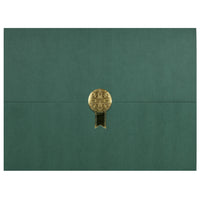 St. James Document/Certificate Holders - Gold Award Seal with Single Gold Ribbon - Green - 5 Pack-Add ceremony, elegance and sincerity to the act of giving recognition