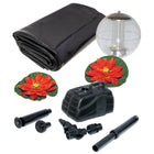 Koolatron 400 Gallon Liner Pond Kit with Solar Light-Includes Fish Friendly Non Toxic Pond Liner