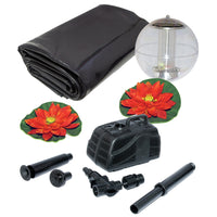 Koolatron 400 Gallon Liner Pond Kit with Solar Light-Includes Fish Friendly Non Toxic Pond Liner