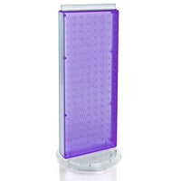 Azar Displays 20" x 8" 2-Sided Non-Revolving Pegboard Counter Unit, Purple Translucent (700509-PUR)-Great way to showcase a featured product at the customer's eye level